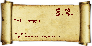 Erl Margit névjegykártya